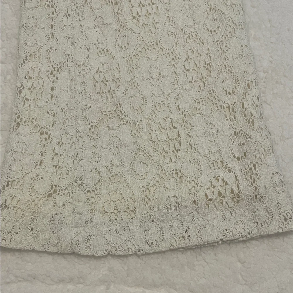 Vintage KORS Cream Lace Flare Pants • Boho Bridal Festival Statement Pants
